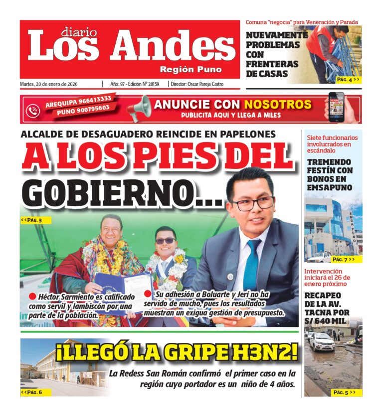PUNO: Diario Los Andes 20/01/2026