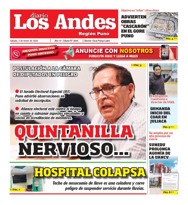 PUNO: Diario Los Andes 03/01/2026