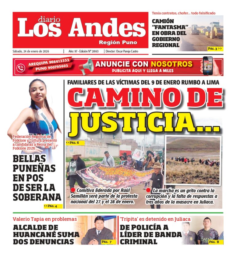 PUNO: Diario Los Andes 24/01/2026