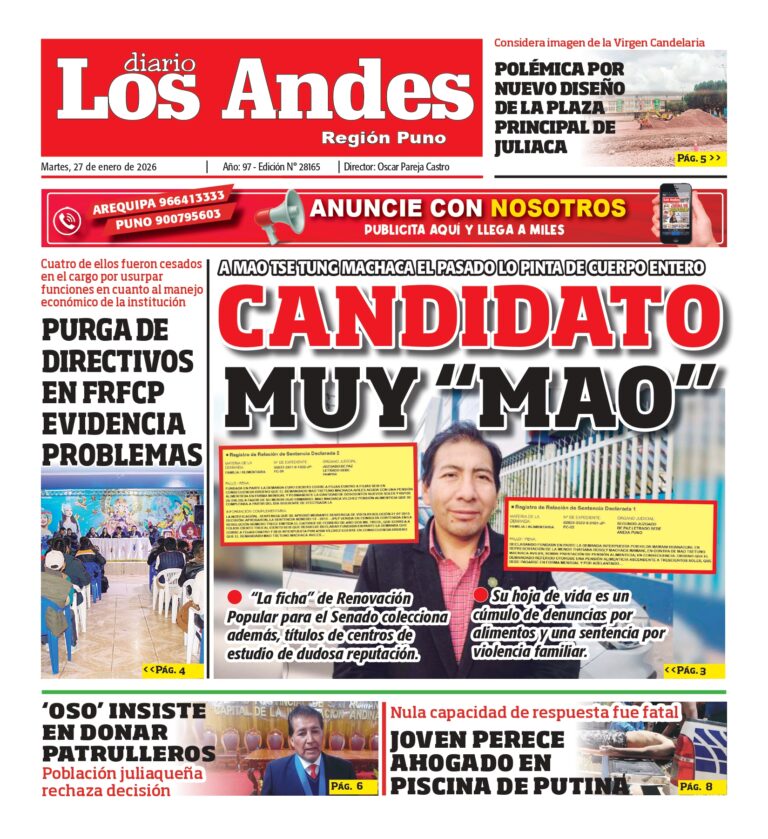 PUNO: Diario Los Andes 27/01/2026