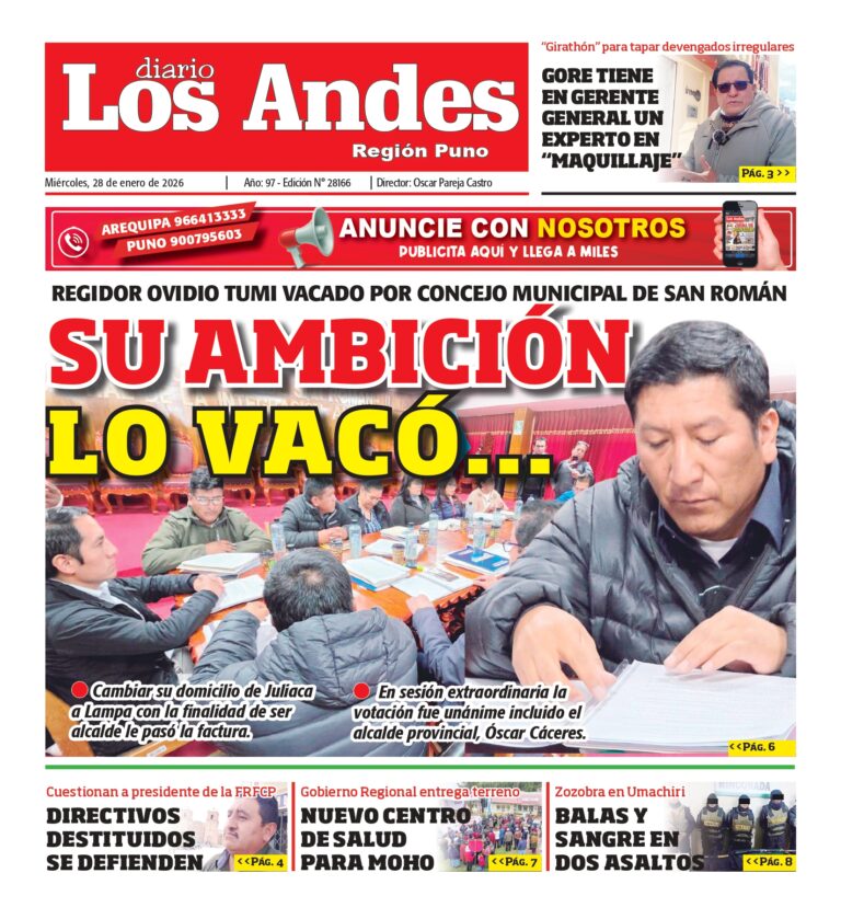 PUNO: Diario Los Andes 28/01/2026
