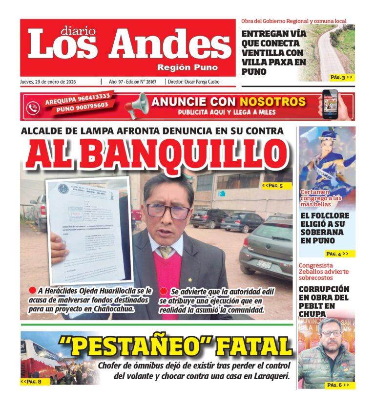 PUNO: Diario Los Andes 29/01/2026