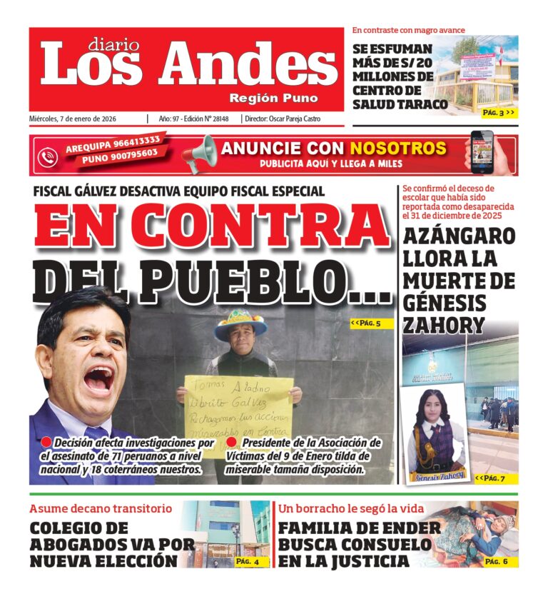 PUNO: Diario Los Andes 07/01/2026
