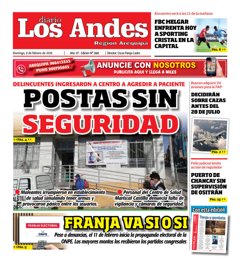 AREQUIPA: Diario Los Andes 08/02/2026