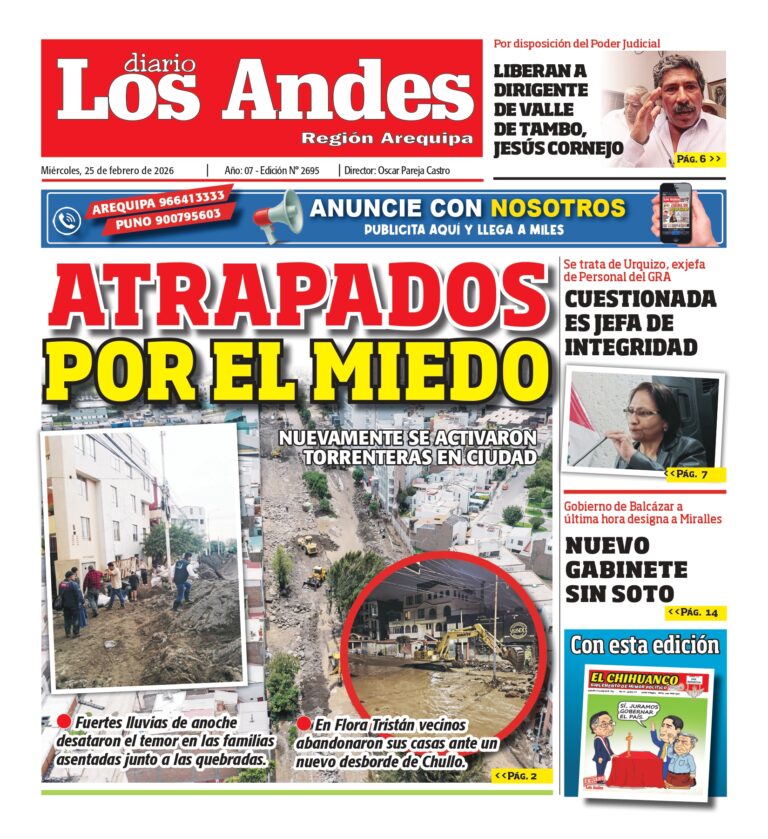 AREQUIPA: Diario Los Andes 25/02/2026