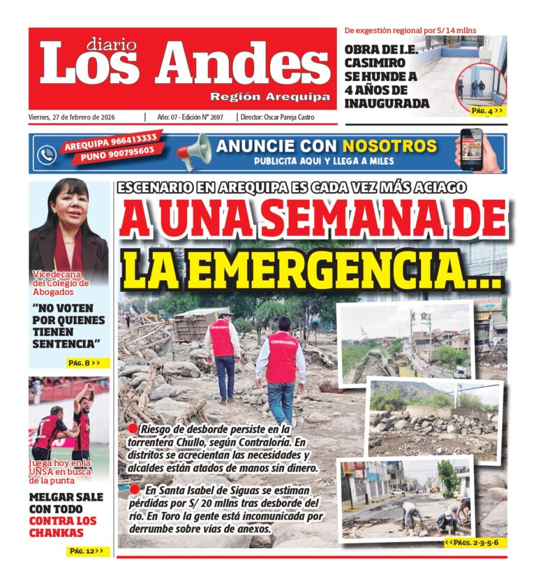 DIARIO LOS ANDES AREQUIPA: 27/02/2026