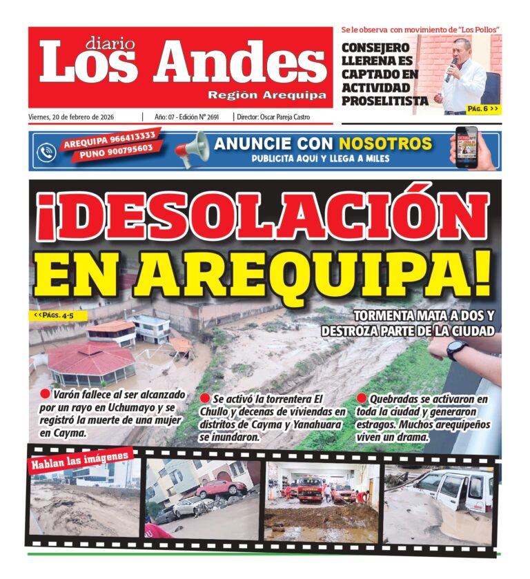 AREQUIPA: Diario Los Andes 20/02/2026