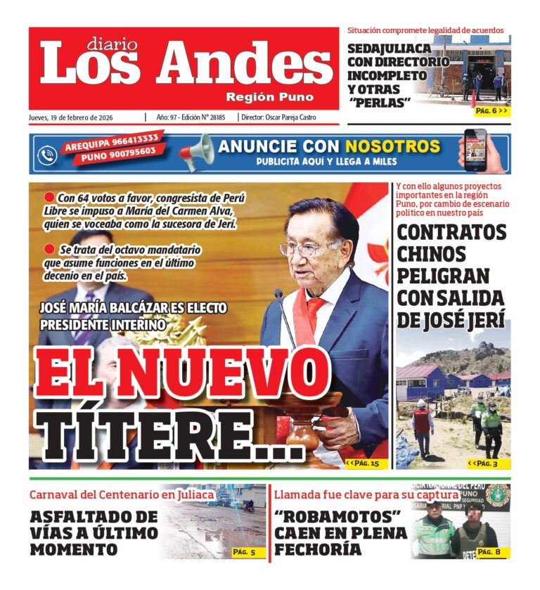 PUNO: Diario Los Andes 19/02/2026