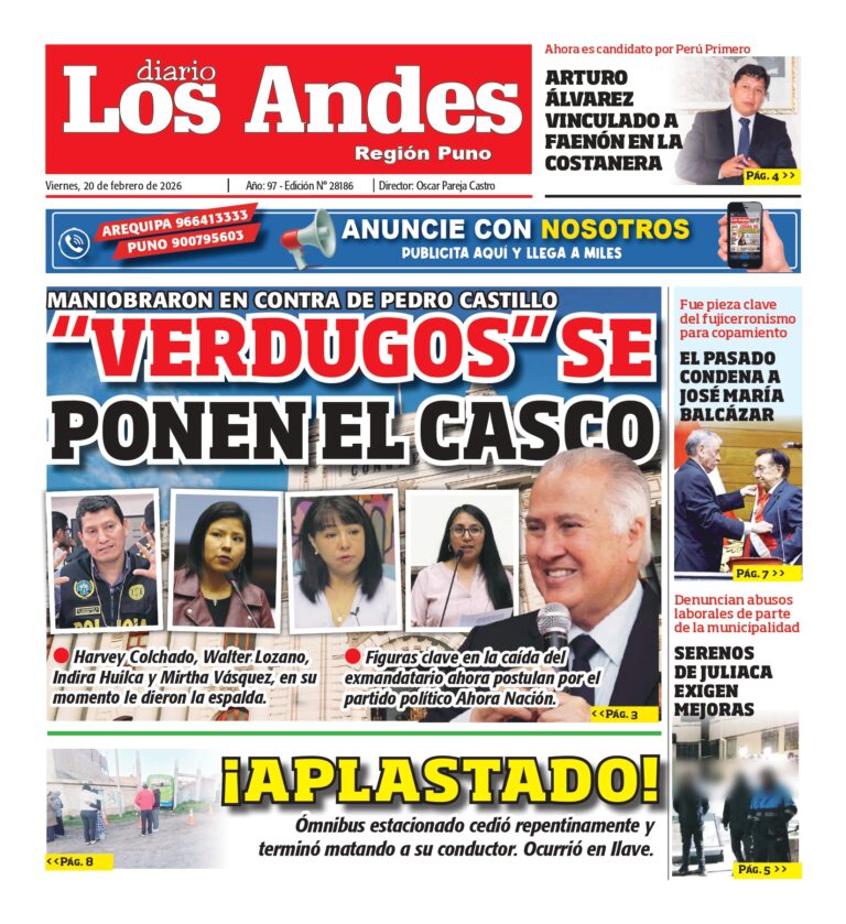 PUNO: Diario Los Andes 20/02/2026