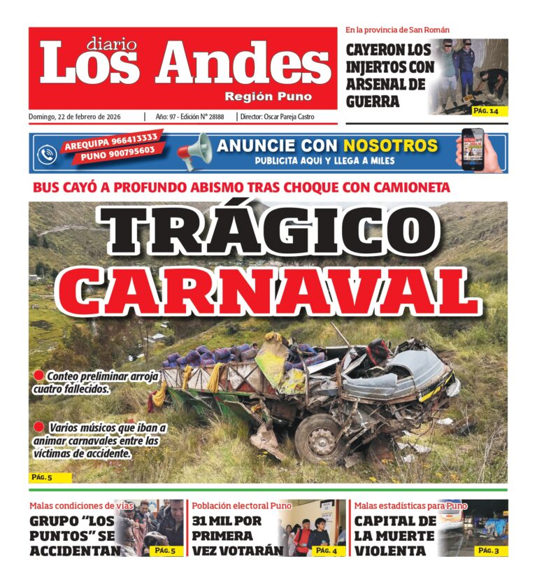 PUNO: Diario Los Andes 22/02/2026