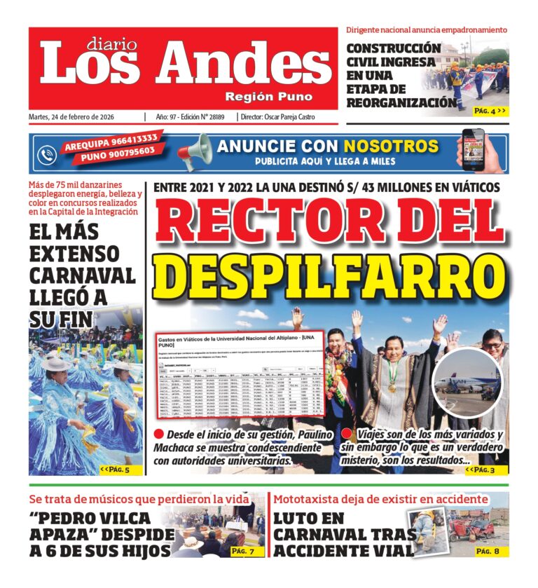 DIARIO LOS ANDES PUNO: 24/02/2026