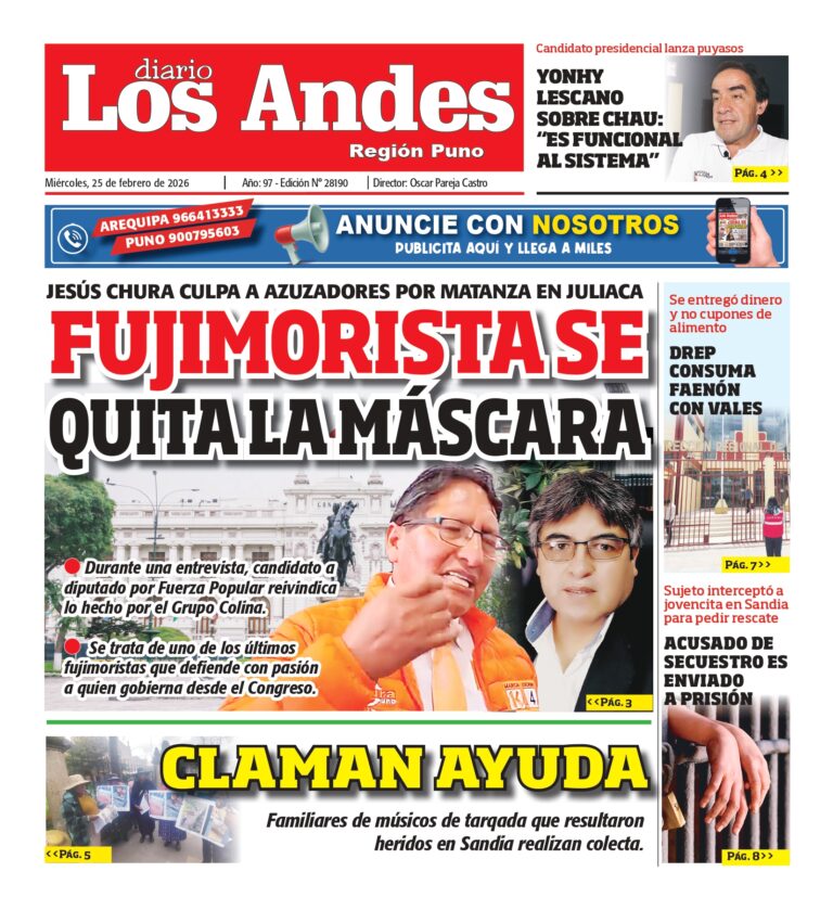 PUNO: Diario Los Andes 25/02/2026