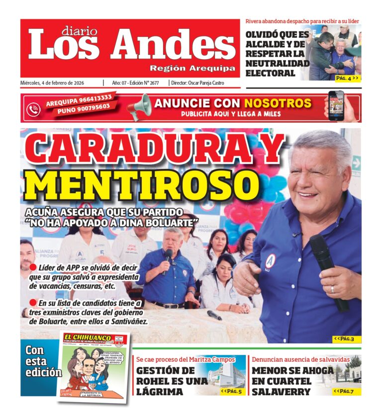 AREQUIPA: Diario Los Andes 04/02/2026