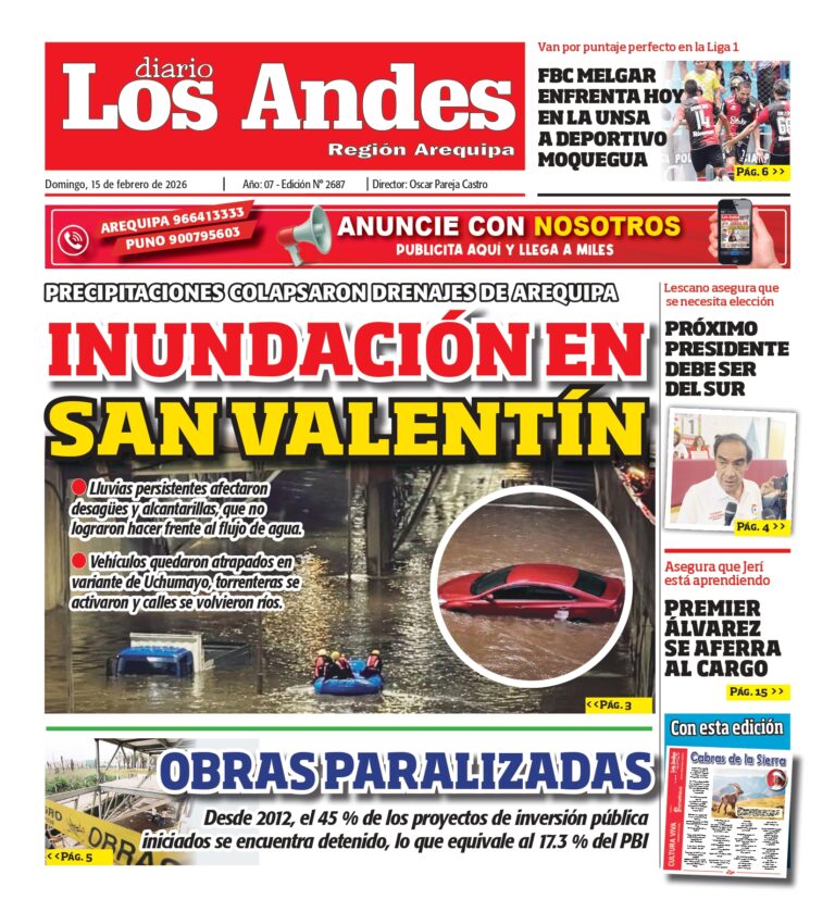 AREQUIPA: Diario Los Andes 15/02/2026