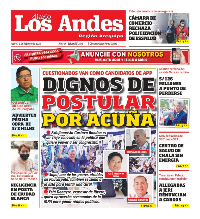 AREQUIPA: Diario Los Andes 05/02/2026