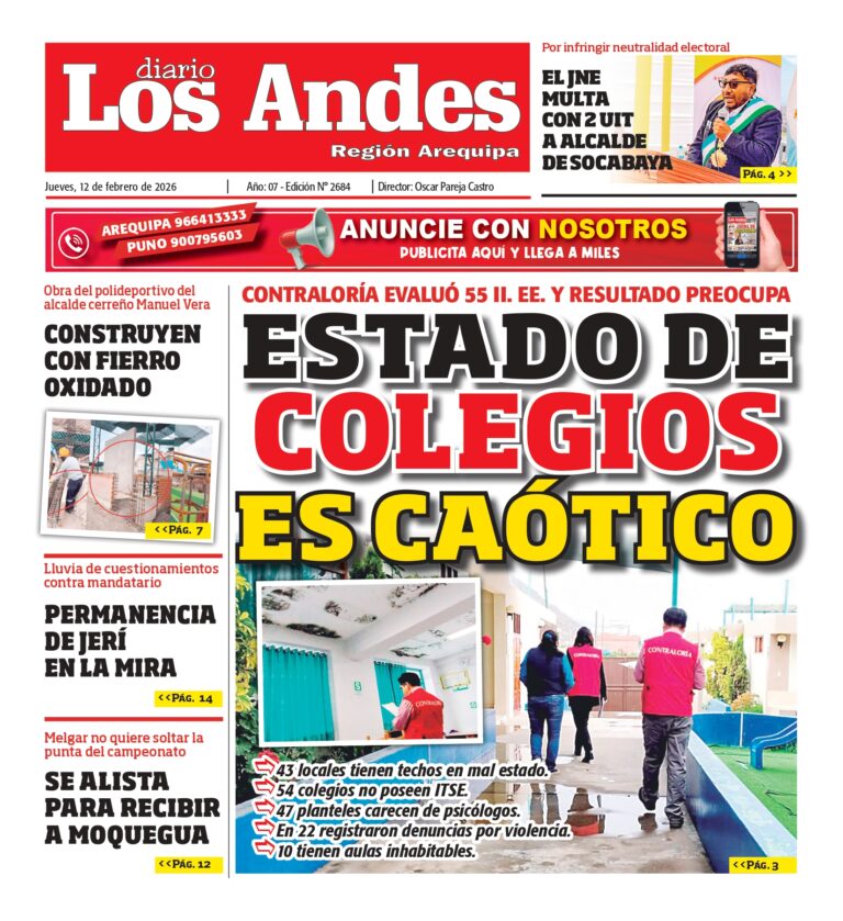 AREQUIPA: Diario Los Andes 12/02/2026