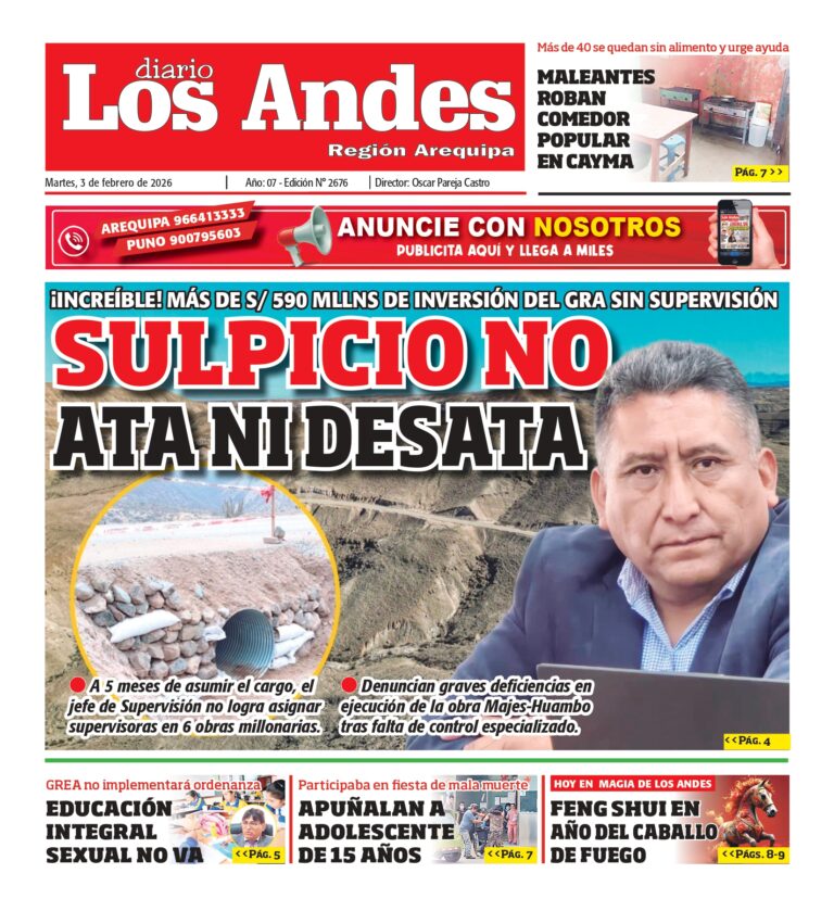 AREQUIPA: Diario Los Andes 03/02/2026