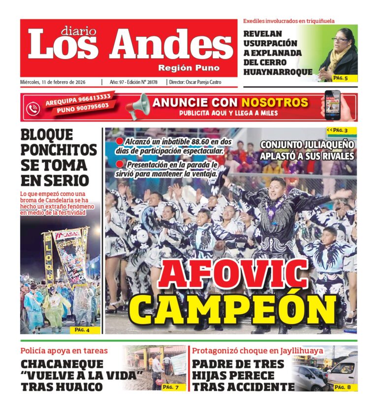 PUNO: Diario Los Andes 11/02/2026