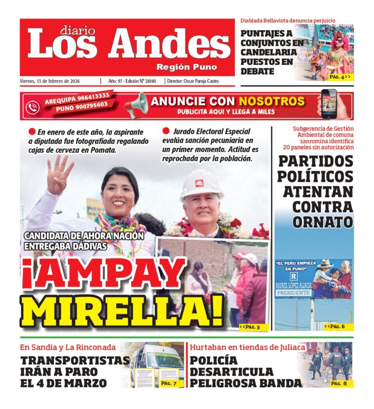 PUNO: Diario Los Andes 13/02/2026