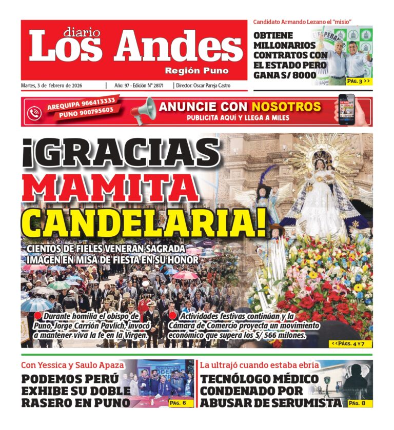 PUNO: Diario Los Andes 03/02/2026