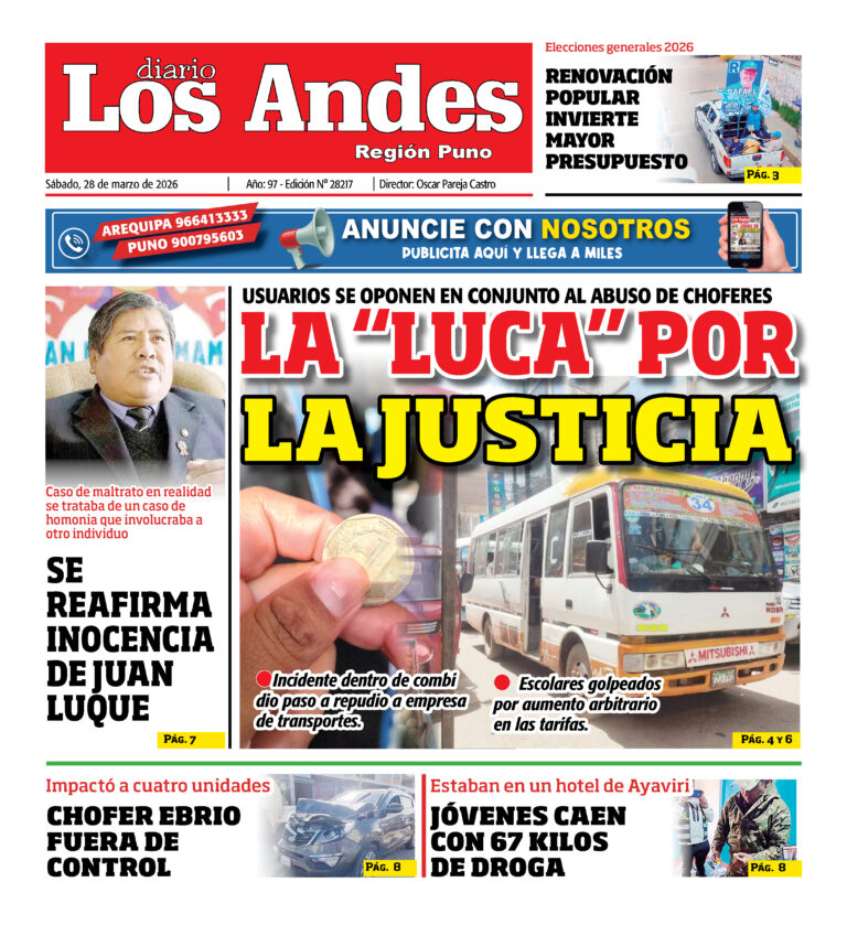 DIARIO LOS ANDES PUNO: 28/03/26