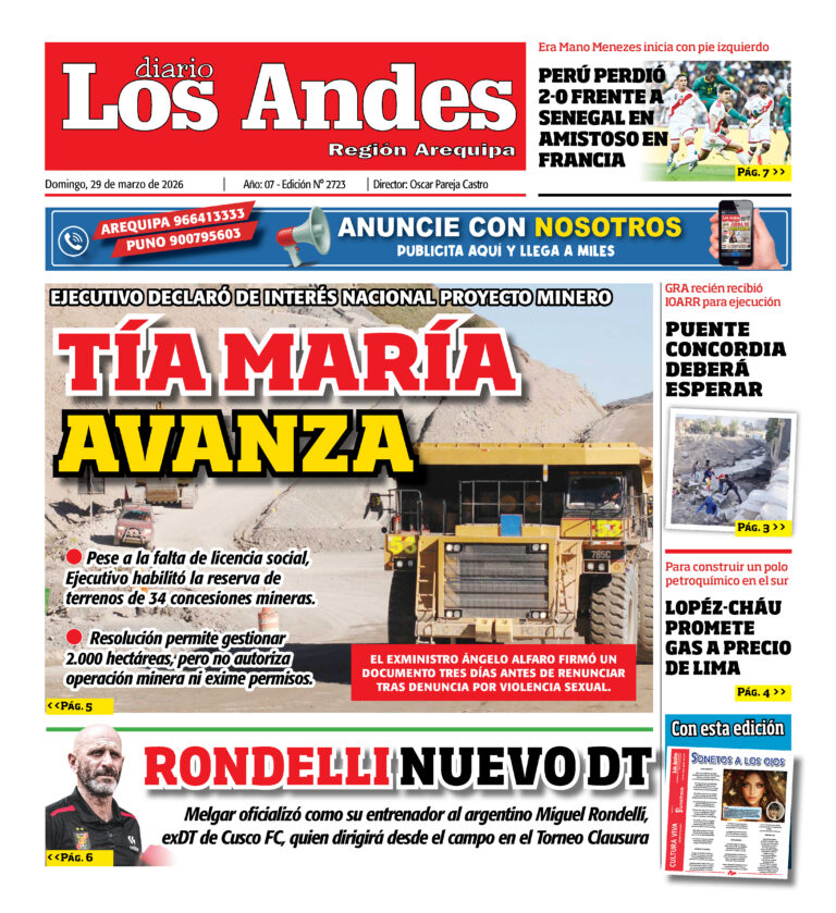 DIARIO LOS ANDES AREQUIPA: 29/03/26