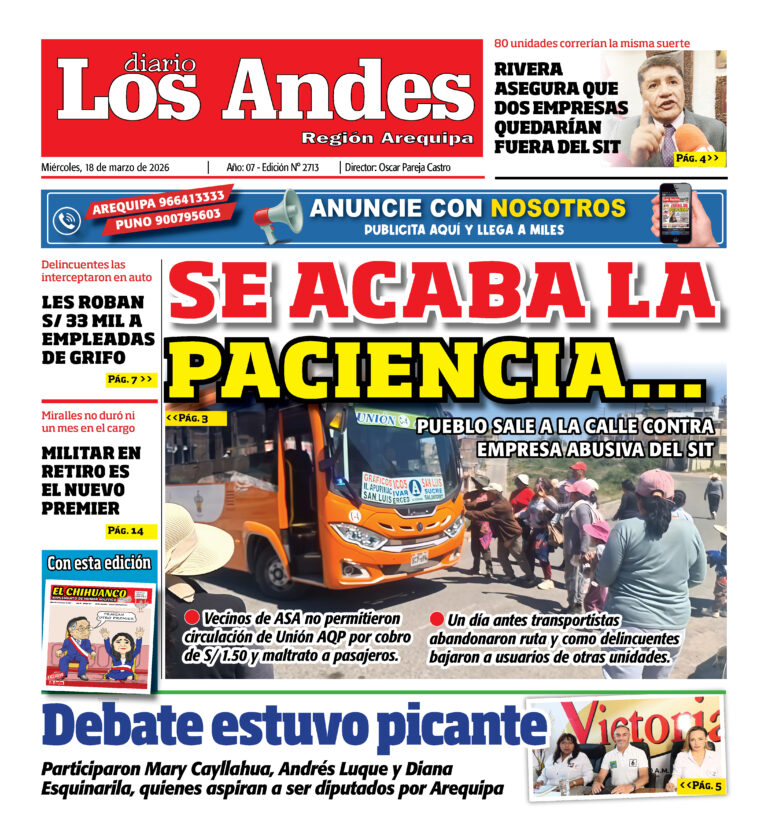 DIARIO LOS ANDES AREQUIPA: 18/03/2026