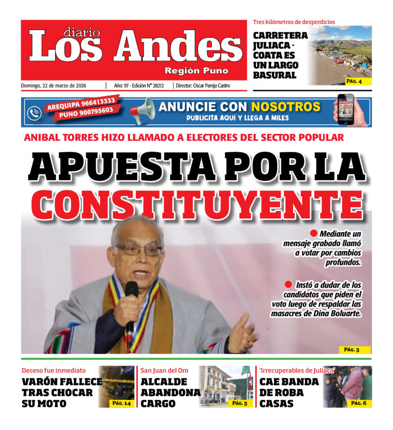 DIARIO LOS ANDES PUNO: 22/03/26