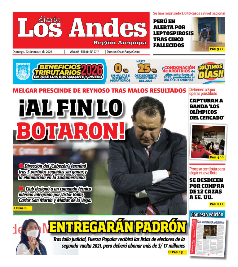 DIARIO LOS ANDES AREQUIPA: 22/03/26