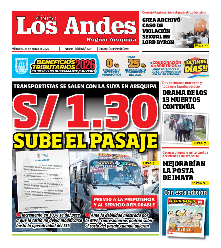 DIARIO LOS ANDES AREQUIPA: 25/03/26