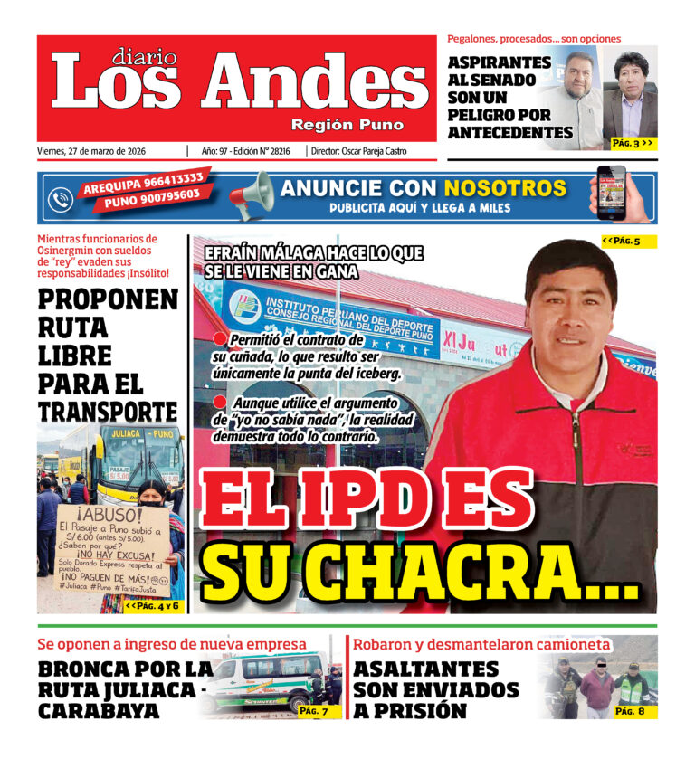 DIARIO LOS ANDES PUNO: 27/03/26