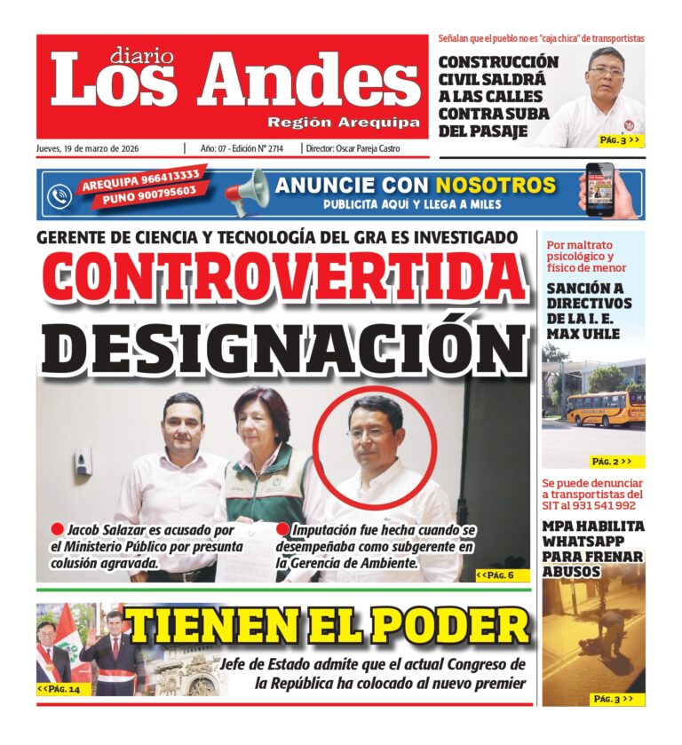 DIARIO LOS ANDES AREQUIPA: 19/03/2026