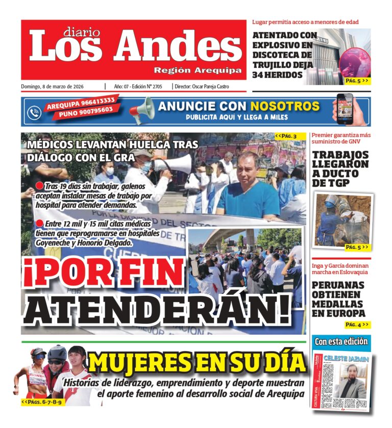 DIARIO LOS ANDES AREQUIPA: 08/03/2026