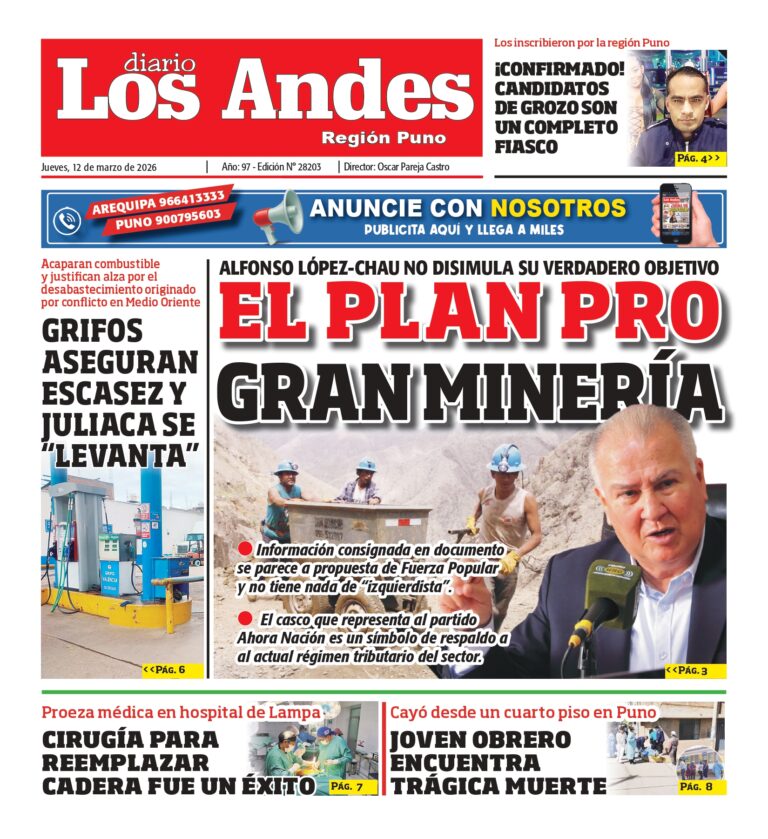 DIARIO LOS ANDES PUNO: 12/03/2026