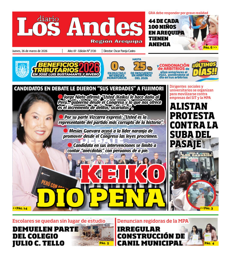 DIARIO LOS ANDES AREQUIPA: 26/03/26