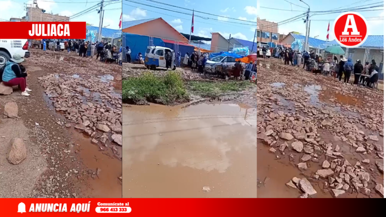 Inicio escolar entre lodo en el Colegio Nacional Comercio 32 de Juliaca