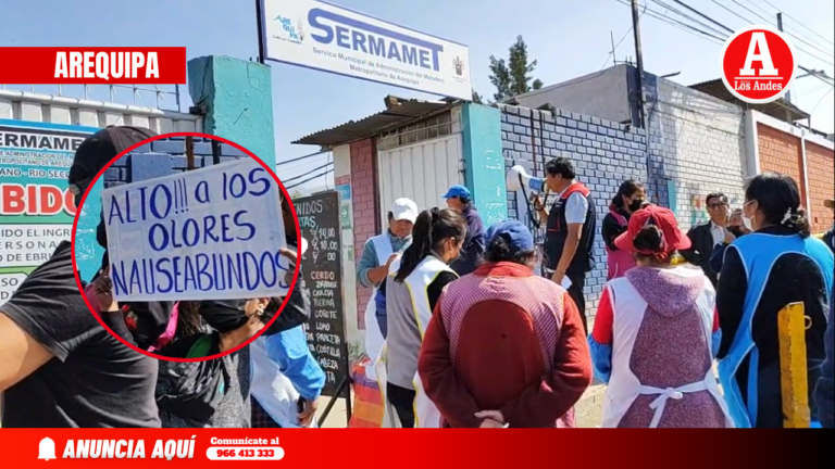 Comerciantes protestan por olores nauseabundos en el camal Sermamet
