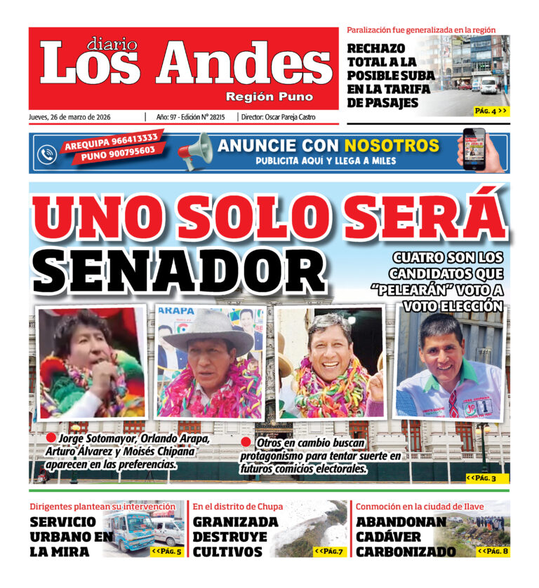 DIARIO LOS ANDES PUNO: 26/03/26