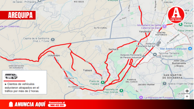 Arequipa: Caos vehicular por inicio de clases y cierre en Variante