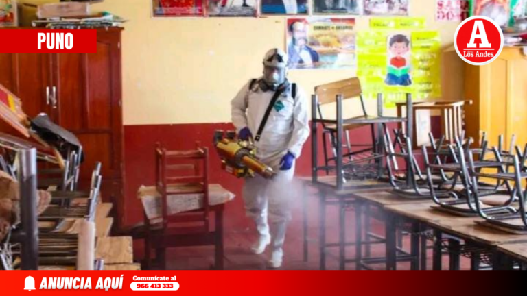Municipalidad de San Román realiza fumigación en colegios para inicio seguro del año escolar