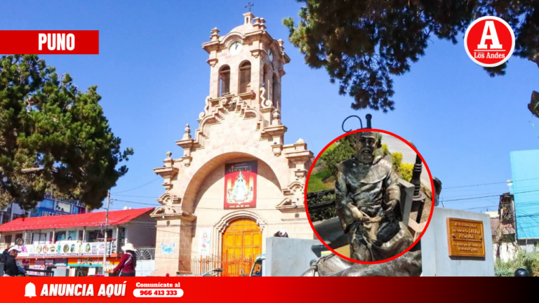 Nuevamente roban la Biblia de la escultura del padre Teodoro Sakata en plaza Bolognesi de Juliaca