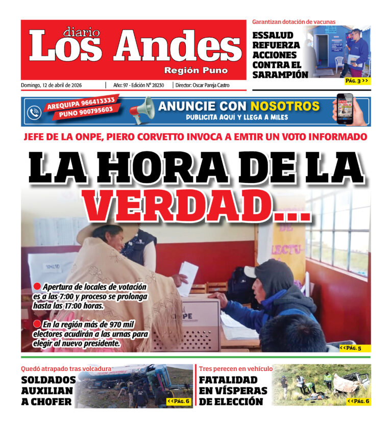 DIARIO LOS ANDES PUNO: 12/04/26