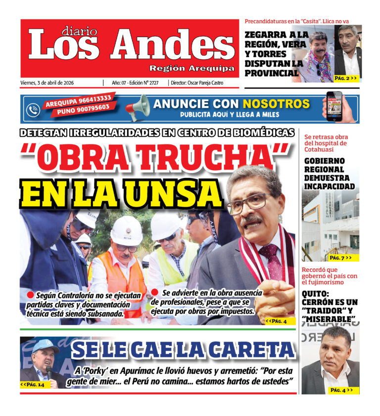 DIARIO LOS ANDES AREQUIPA: 03/04/2026