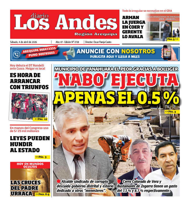 DIARIO LOS ANDES AREQUIPA: 04/04/2026
