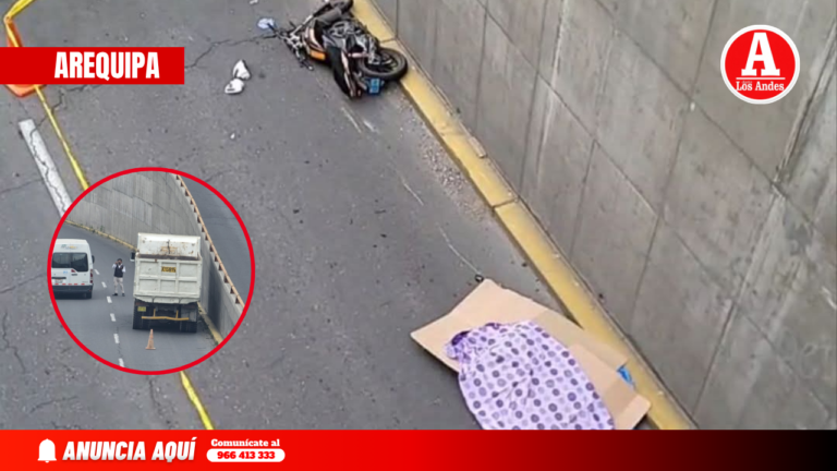 Accidente de tránsito entre un camión y una moto deja dos fallecidos