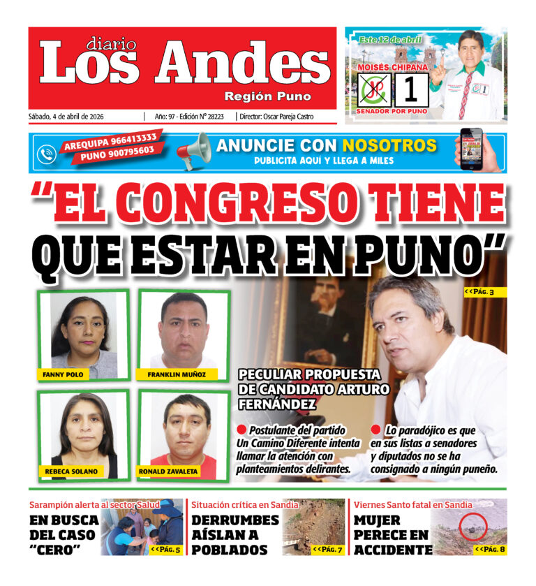 DIARIO LOS ANDES PUNO: 04/04/2026