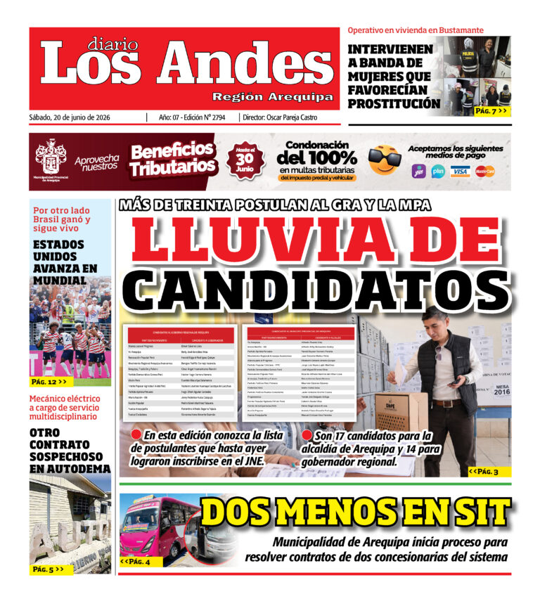 DIARIO LOS ANDES AREQUIPA: 20/06/26