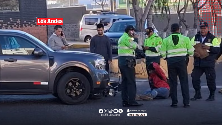 Accidente entre automóvil y motocicleta deja un herido en Sachaca