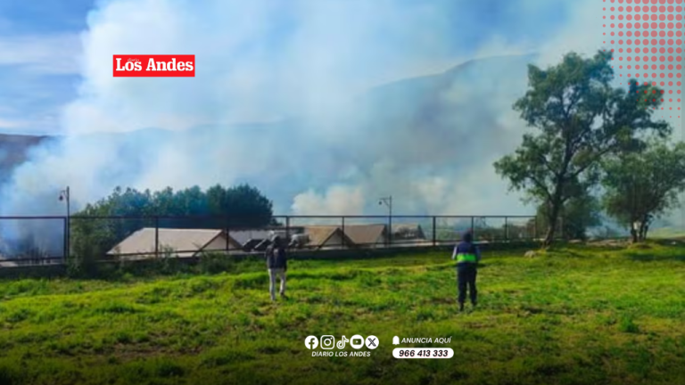 Incendio en Sogay: Serenos luchan para evitar que el fuego alcance viviendas