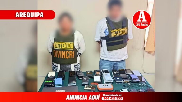 Arequipa: Desarticulan presunta banda “Los Huacos” con 61 celulares robados